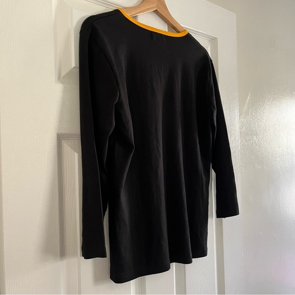 Steelers Long Sleeve Black Gold Bedazzled Cotton Spandex Blend NFL Game Day M - Picture 8 of 11